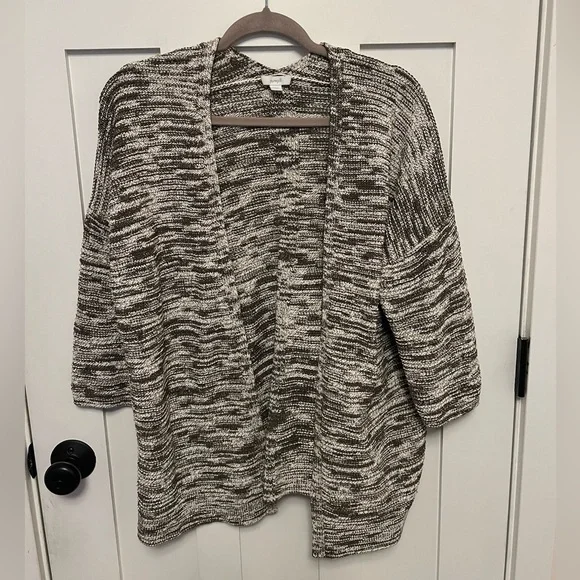 J. Jill Pure Jill Mixed-Stitch Marled Cardigan Open Front Size Medium - Picture 4 of 9